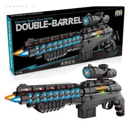 Sanjary Light and Sound Musical Double Barrel Gun Toy with Vibration and Laser Shot Gun Toy for Kids color design may vary-20