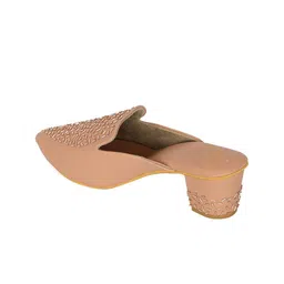 NR By Nidhi Rathi Printed Ethnic Block Mules with Laser Cuts image 3