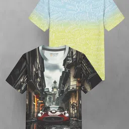 HELLCAT Boys 2 Printed Raw Edge T-shirt-31