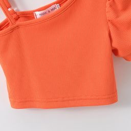 Mark & Mia Sleeveless Solid Color Top & Skirt Set - Orange image 4