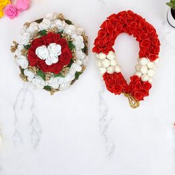 GADINFASHION Set Of 2 Flower Juda Gajra Mogra Bun & Bridal Gajra Hair Accessory Set-14
