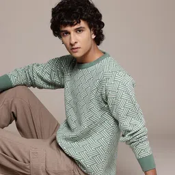The Roadster Lifestyle Co. Geometric Pattern Pullover-image-8
