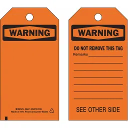 BRADY 5-3/4 inch Warning Tags Black and Orange for Cable Tie, 8CM80 (Pack of 10)-picture-34