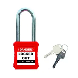 LISC 38 mm Shackle Size Rectangle Metalic OSHA Safety Padlock with 2 Keys, LISC-OMSP-D-37