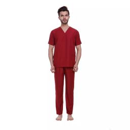 ‎Proexamine Surgicals V-Neck 3 Pocket Ruby Red Scrub Suit Set 42-XL-40