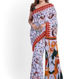 JAIPURI PRINT Ethnic Motifs Pure Cotton Block Print Saree-17