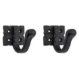 Screw Tight M180302EXB-2 Cast Iron Black Ornate Single Robe Hook (Pack of 2)-picture-0