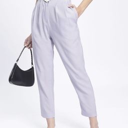 glitchez Women Minimalist Majesty Pleated Cropped Trousers-image-35