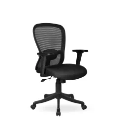 Mango Blossom Butterfly Black Mid Back Office Chair-image-87