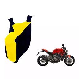 Auto Pearl Waterproof Two Wheeler Cover For Ducati Monster 821 (Yellow & Blue)-image-39