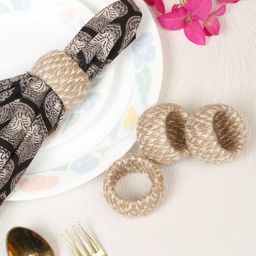 MODEFE 4 Pcs Brown Napkin Rings-image-98