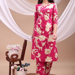 KALINI Women Floral Printed Regular Kurta with Palazzos-34