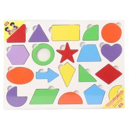 Anindita Wooden Shape Sorting Board Puzzle with Thumbcuts Multicolor - 20 Pieces-14