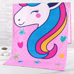 Babyhug Terry Woven Towel with Unicorn Print L 50.8 X B 101.6 cm - Pink-image-12