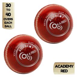 KARBD Cricket Leather Ball 4 Piece 30 to 40 Overs  Pack of 2- Academy Red-image-16