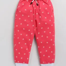 CUTOPIES All Over Hearts Printed Jogger Pant - Coral Pink-picture-0