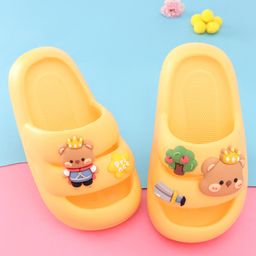 Oh! Pair Slip On Clogs with Bear Appliques - Yellow-picture-13