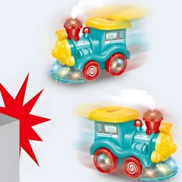 NEGOCIO Colorful and Fun Water Adventure for Kids  Cartoon Electric Train Spray Flashing Light Music Plastic Car Children- PACK OF 1 - COLOR MAY AVRY-18