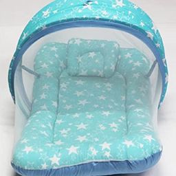 Kradyl Kroft Bassinet Style Mosquito Net Bedding for Infants- Turquoise Star-15