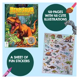 parragon Kaleidoscope Sticker Colouring Dinosaur Adventure | Colouring Book with Scented Stickers | For 6 to 12 Year Kids-picture-44