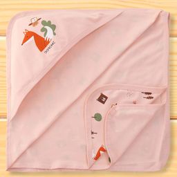 Doreme Interlock Knit Hooded Towel With Animal Print L 82.5 x B 81.5 cm - Peach-image-65