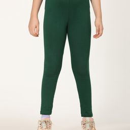 Zion Cotton Lycra Knit Solid Leggings - Green-image-42