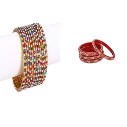 SOMIL Set Of 16 Multi Alloy Artificial Stones and Beads Antique Bangles-image-54