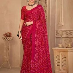 KALINI Traditional Bandhani Printed Daily Wear Saree-38
