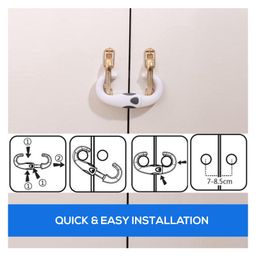 Safe-O-Kid C- Shaped Cabinet Lock, Multi-Purpose Protective Child Safety Lock Cupboard, Drawer Lock- Pack of 4 image 4