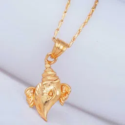 JFL - JEWELLERY FOR LESS Women Gold-Plated Mini Ganesha Pendant with Chain-picture-46