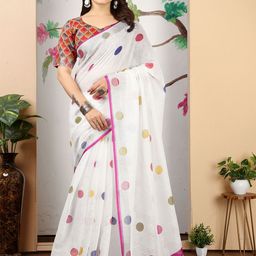Anouk Polka Dot Printed Saree-7