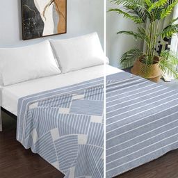 KLOTTHE Blue Geometric AC Room 150 GSM Double Bed Dohar-image-59