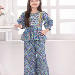 Tiny Kingdom Girls Printed Top with Palazzos-image-50