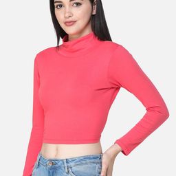 SCORPIUS Women Coral Solid Fitted Top image 4
