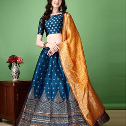 SWAMI STUDIO Ready to Wear Lehenga & Unstitched Blouse With Dupatta-picture-27