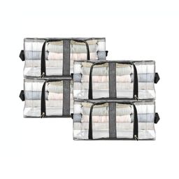 Panchhi Store Grey Set of 4 Reusable Multi-Utility Organisers-1