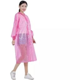 HACER PVC Hooded Type Top Button Closer Pink Raincoat Free Size for Unisex, MK014-01-N-picture-37