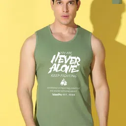 WOOSTRO Pack Of 2 Printed Ultra-Soft Gym Vests VWS26(ALONE LGTGREEN)(RUN LGTGREEN)-image-88