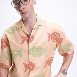 Kook N Keech Printed Drop-Shoulder Sleeves Pure Cotton Oversized Casual Shirt-image-68
