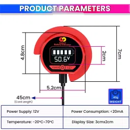 DALY SOC Indicator Pocket-Sized 12 V <20 mA for DALY BMS with UART Port image 4