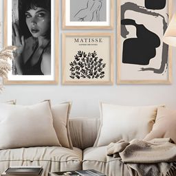 Kotart Brown Wood 4 Pieces Abstract Wall Paintings-picture-19