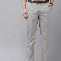 Park Avenue Men Checked Formal Trousers-image-94