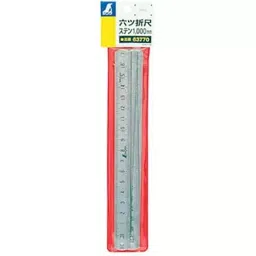 Shinwa Rules Stainless Steel 6 Folded Scale 1 mm Upper & Lower Interval, 68536377-23