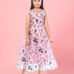BAESD Floral Print Net Fit & Flare Maxi Dress-18