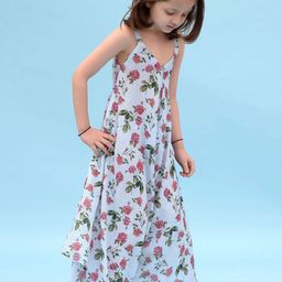 Pasha Girls Iceberg Blue Printed Striped Palazzo Jumpsuit-27