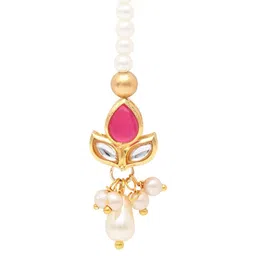 Asthetika Kids Girls Gold-Plated Kundan Studded Maang Tikka Head Jewellery-picture-2