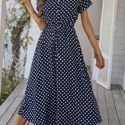 StyleCast x Revolte Women Polka Dot Printed A-Line Dress-image-9