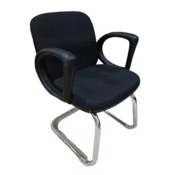 Teal Elite Mid Back Visitor Chair with Chrome Base - Black-picture-1