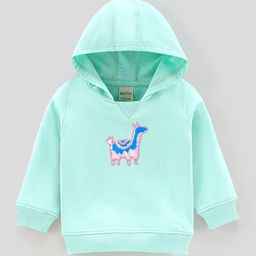 Bonfino Full Sleeves Hooded Sweatshirt Sheep Print - Green-image-55