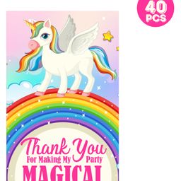 Zyozi Unicorn Thank You for Making My Party Magical Tags for Birthday Multicolour - Pack of 40-image-13